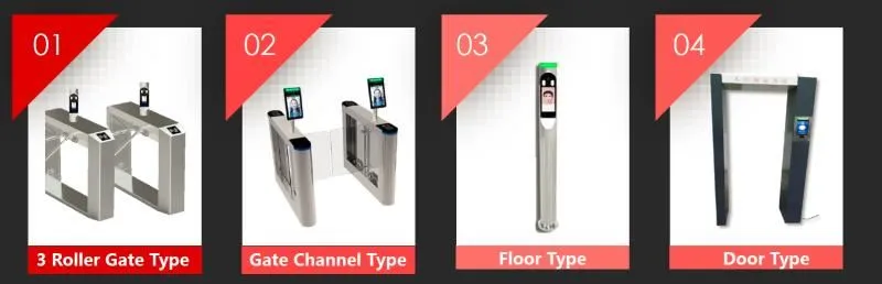 Turnstiles with temp. measuring face reader